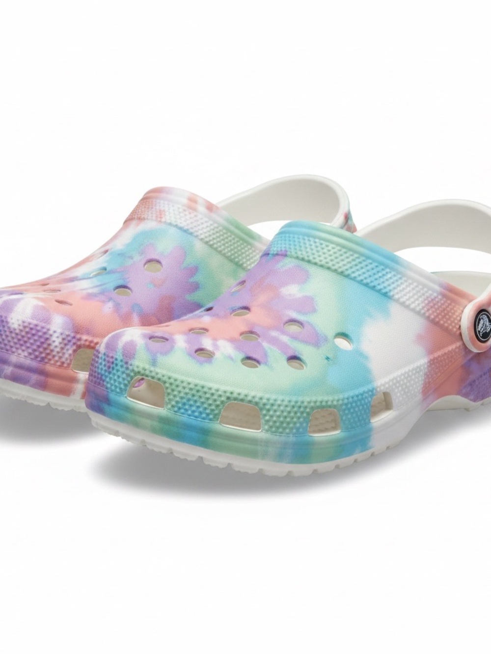 CROCS Men’s Size 11 Women’s size 13 Tie-Dye Pastel Clog in Blue, Pink & Green